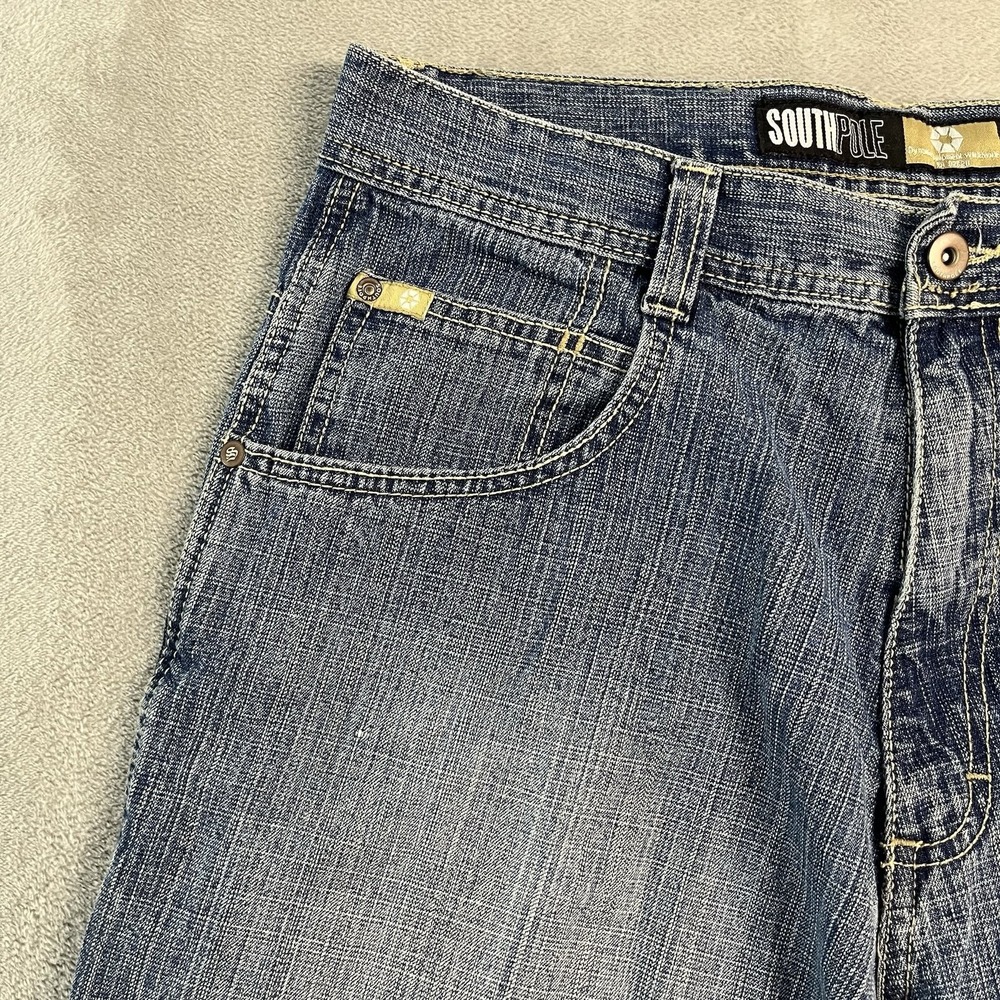 Vintage Southpole Gold Tab Denim Shorts Men's 34* Blue Baggy Skater Hip Hop - Picture 3 of 15